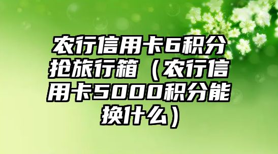 農行信用卡6積分搶旅行箱（農行信用卡5000積分能換什么）