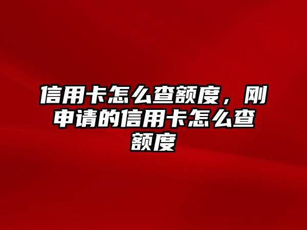 信用卡怎么查額度，剛申請的信用卡怎么查額度