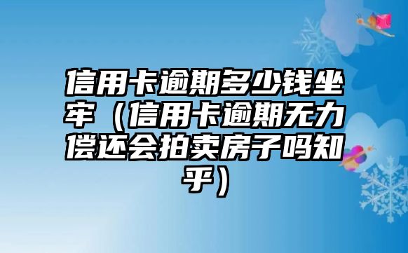 信用卡逾期多少錢坐牢（信用卡逾期無力償還會拍賣房子嗎知乎）