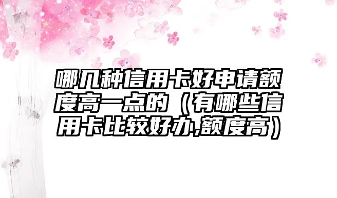 哪幾種信用卡好申請額度高一點的（有哪些信用卡比較好辦,額度高）