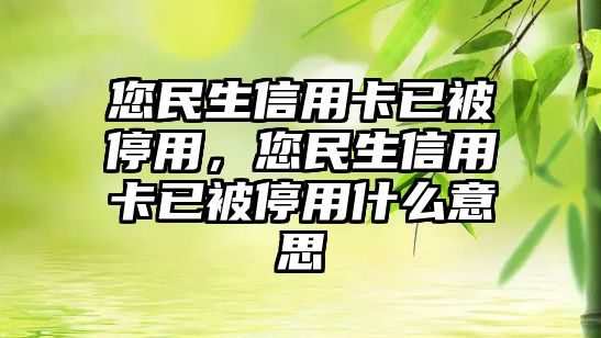 您民生信用卡已被停用，您民生信用卡已被停用什么意思