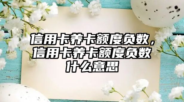 信用卡養卡額度負數，信用卡養卡額度負數什么意思