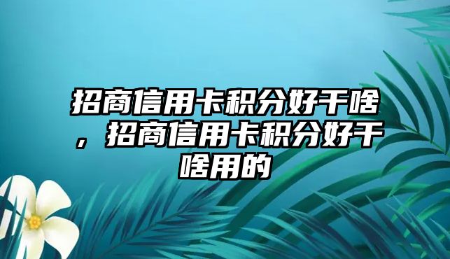 招商信用卡積分好干啥，招商信用卡積分好干啥用的