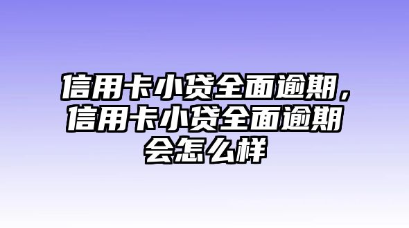 信用卡小貸全面逾期，信用卡小貸全面逾期會怎么樣