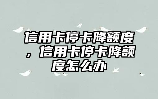 信用卡停卡降額度，信用卡停卡降額度怎么辦