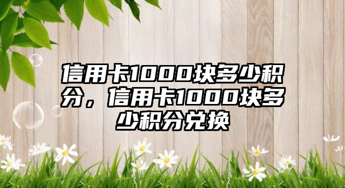 信用卡1000塊多少積分，信用卡1000塊多少積分兌換